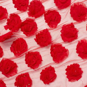 Red Rosette On Mesh Fabric SV574059 1