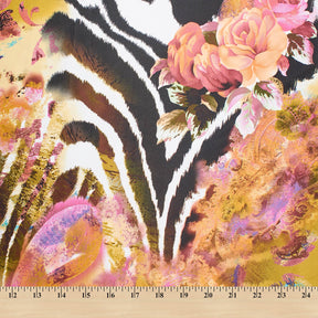 Exotic Abstract Animal Print Floral Printed Silk Charmeuse Fabric SV581998 3
