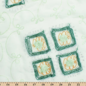 Geometric Floral Embroidery On Georgette Fabric SV580977 Mint 3