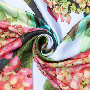 Floral Bloom W Abstract Stripes On Printed Charmeuse Satin Fabric SV581698 2