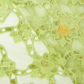Floral Sequin Velvet On Mesh Fabric SV580971 2