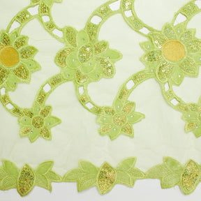 Floral Sequin Velvet On Mesh Fabric SV580971 3