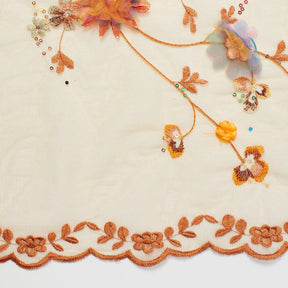 Fabric Flower Embroidery With Sequins On Mesh Fabric SV581248 Gold 3