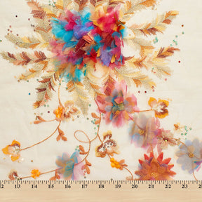 Fabric Flower Embroidery With Sequins On Mesh Fabric SV581248 Gold 4