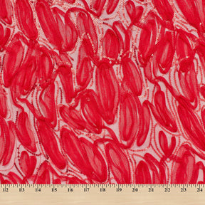 Red Mesh Ribbon On Mesh Fabric SV576566 4
