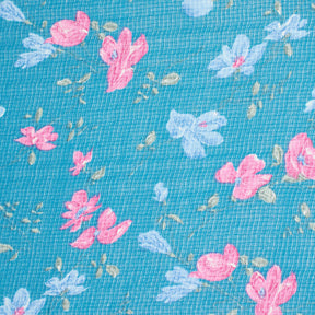 Spring Floral Printed Georgette Fabric SV581638 Turquoise 2