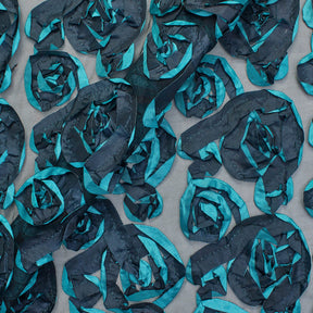 Two Tone Taffeta Rosette On Mesh Fabric SV581203 1