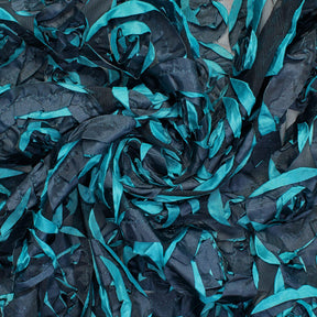 Two Tone Taffeta Rosette On Mesh Fabric SV581203 2