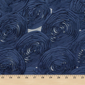 Knit Rosette On Mesh Fabric SV581575 Navy Blue 3