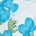 Hibiscus Floral Printed Glitter Voile Fabric SV581684 Blue 1