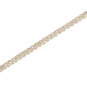 8 Millimeter Beaded Rhinestones Metallic Cording On Mesh SV581920 Champagne A2