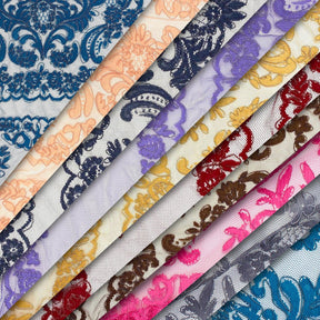 Empire Corded Lace On Mesh Fabric Group