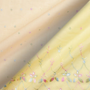 Dotted Floral Embroidery On Voile Fabric Group