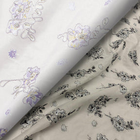 Silver Floral Beaded Embroidery On Organza Group