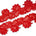 Leafy Floral Corded Sequin Embroidery On 4 Inch Scalloped Mesh Lace Trim SV582526 Red Image A4