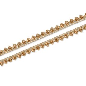 1 2 Inch Tri Bead Metallic Corded Trim SV581884 Mist Gold A1