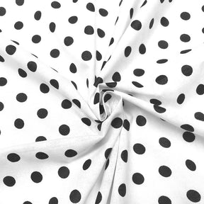 Small Polka Dot Cotton Poplin Fabric 43 44 Inch Fabric SV575572 White / Black 3
