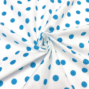Small Polka Dot Cotton Poplin Fabric 43 44 Inch Fabric SV575580 White / Turquoise 3