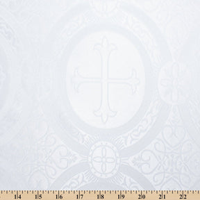 Liturgical Church Ecclesiastical Satin Jacquard Brocade Fabric SV581953 White A9
