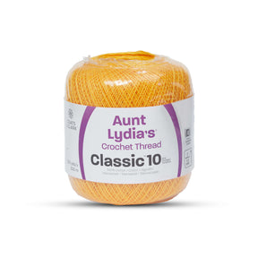 Aunt Lydias Classic Size 10 Cotton Crochet Thread SV582058 Goldenrod (350 Yards) 1