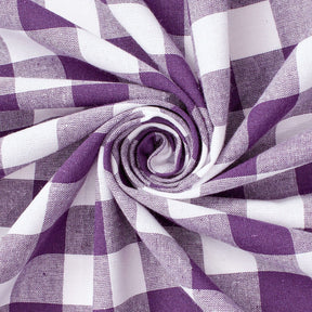 Gingham 1 Inch Check Yarn Dyed Broadcloth Fabric SV582698 Purple / White Image A2