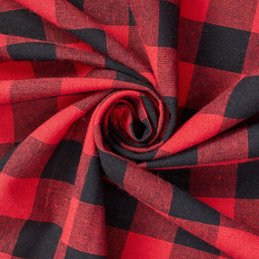 Gingham 1 Inch Check Yarn Dyed Broadcloth Fabric SV582700 Red / Black Image A2