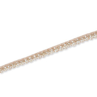 1/2 Inch Beaded Rhinestone Metallic Corded Ribbon Fabric Trim SV582743 Champagne Image A3