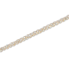 8 Millimeter Beaded Rhinestones Metallic Cording On Mesh SV581919 Silver A2