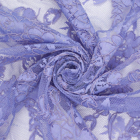 Corded Floral Embroidery On Mesh Fabric SV581065 Lilac 3