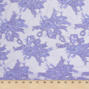 Corded Floral Embroidery On Mesh Fabric SV581065 Lilac 4