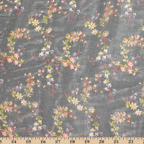 Floral Vine Printed Striped Silk Chiffon Fabric SV581680 3