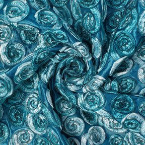 Distressed Turquoise Rosette Fabric SV575729 2