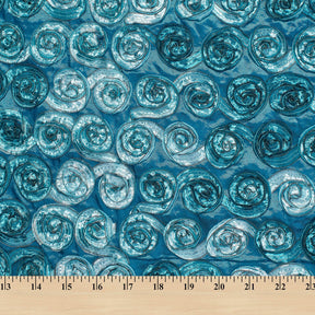 Distressed Turquoise Rosette Fabric SV575729 3