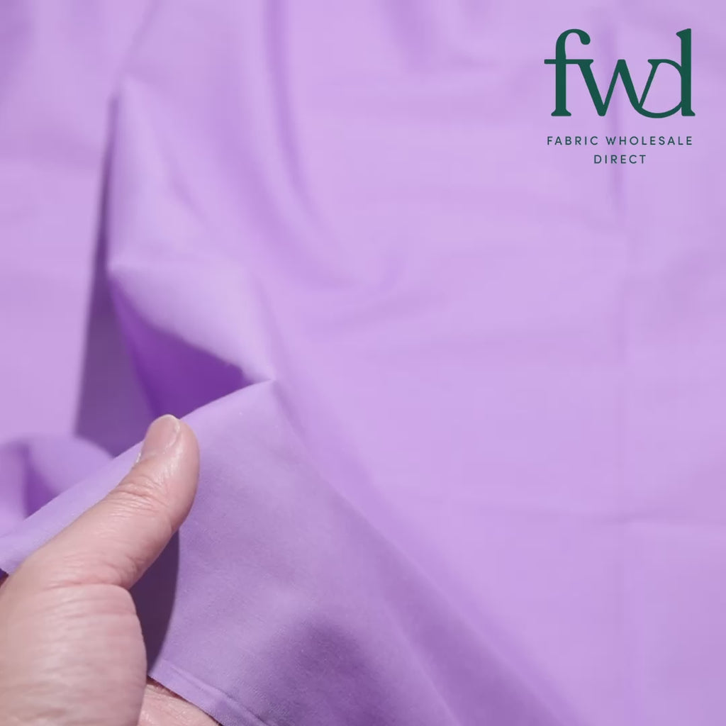 Cotton Polyester Broadcloth (58/60 Inch) Lilac Fabric Video|SV573830