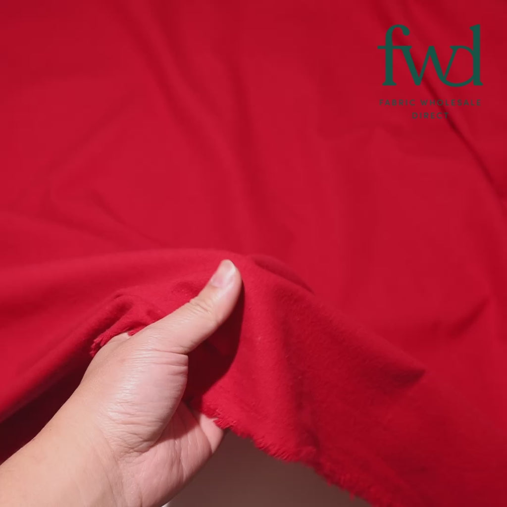 Cotton Flannel (5 Oz) Red Fabric Video|SV573538
