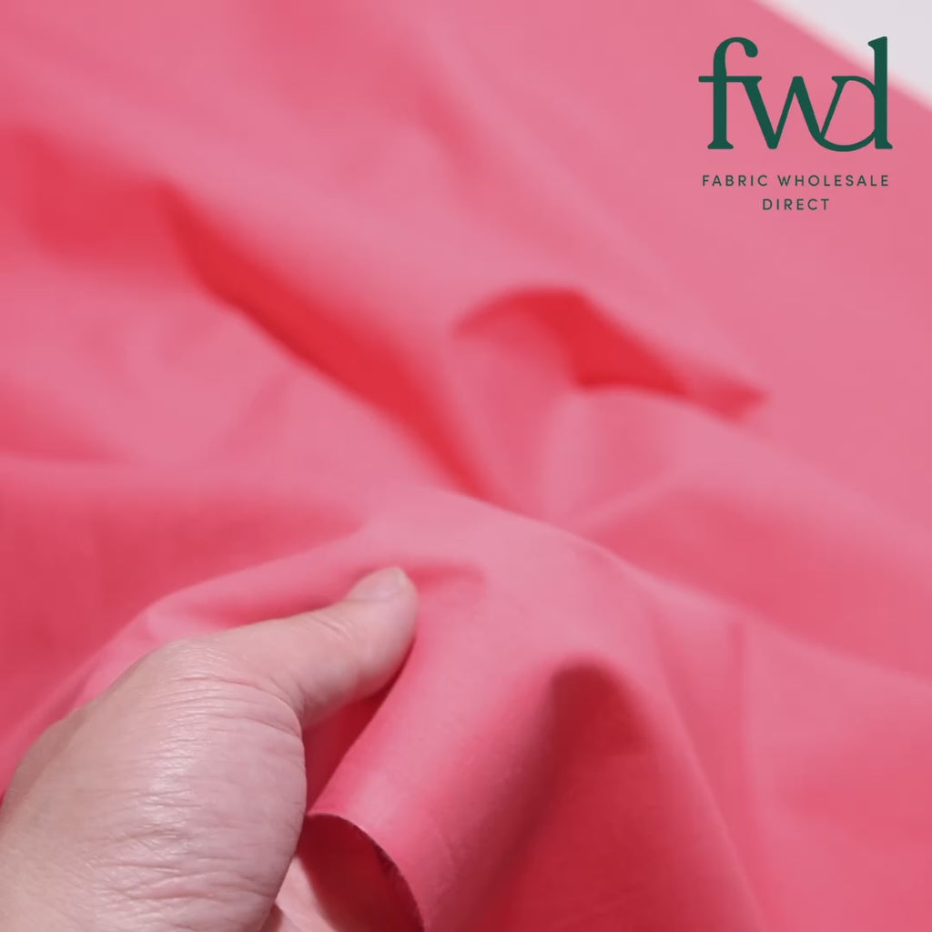 Cotton Polyester Broadcloth (58/60 Inch) Coral Fabric Video|SV573826
