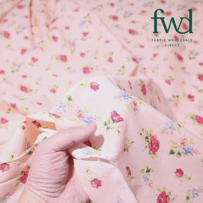 Delilah Pink Print Broadcloth Fabric Video|SV570048