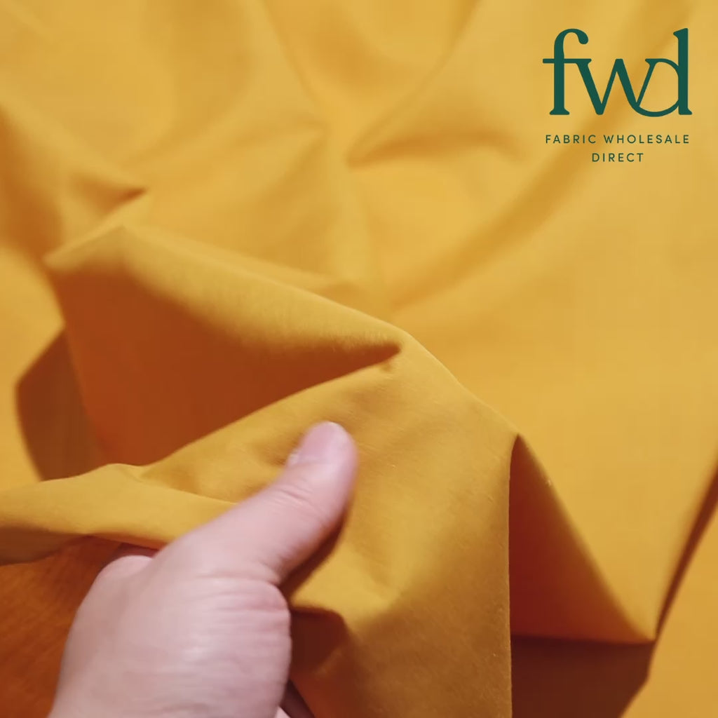 Cotton Polyester Broadcloth (58/60 Inch) Gold Fabric Video|SV575109