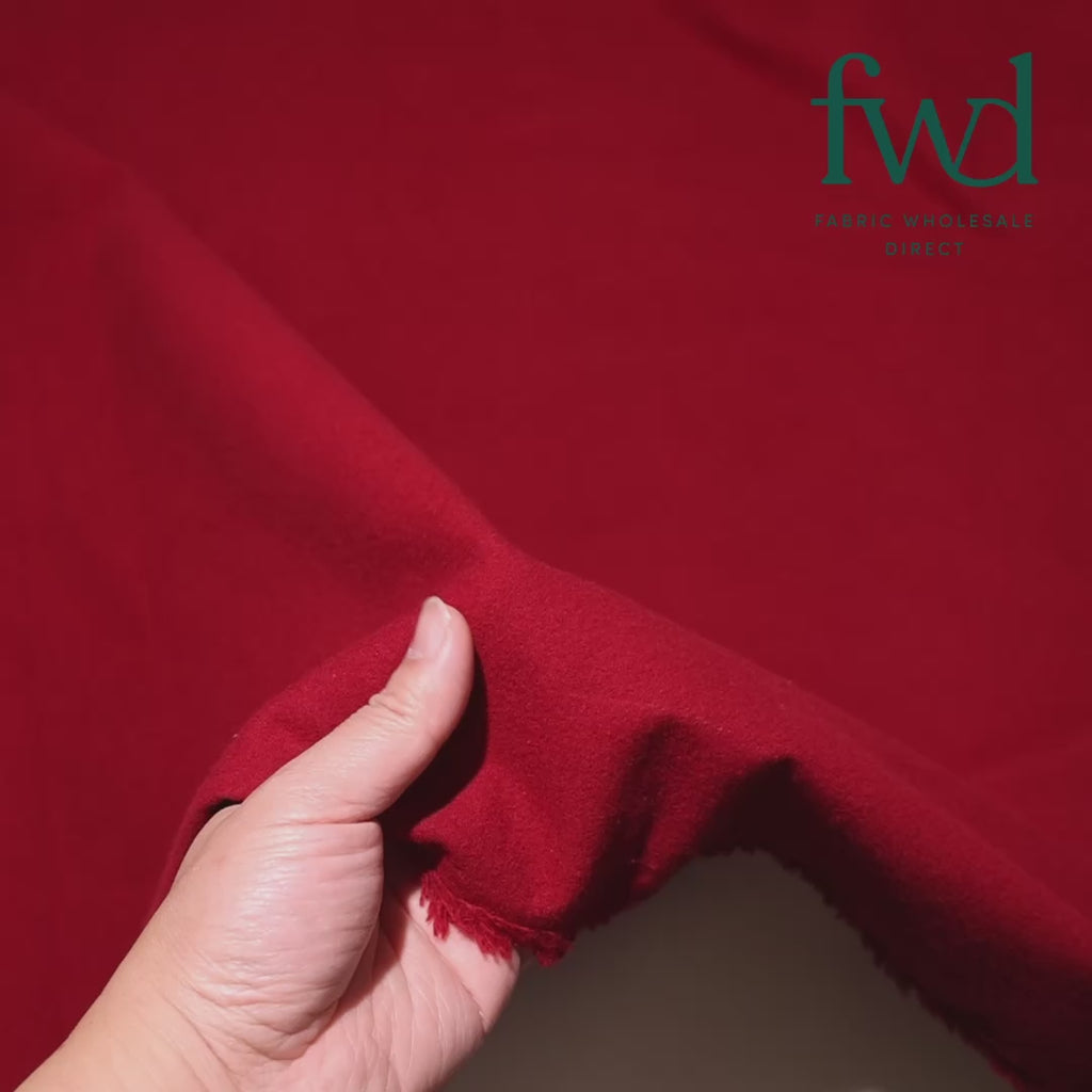 Cotton Flannel (5 Oz) Burgundy Fabric Video|SV573548