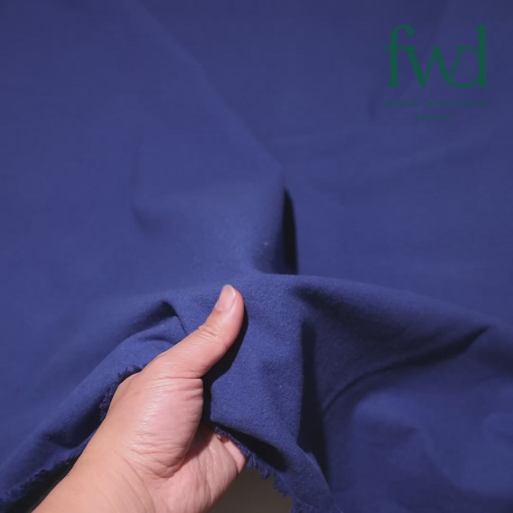 Cotton Flannel (5 Oz) Royal Blue Fabric Video|SV576684