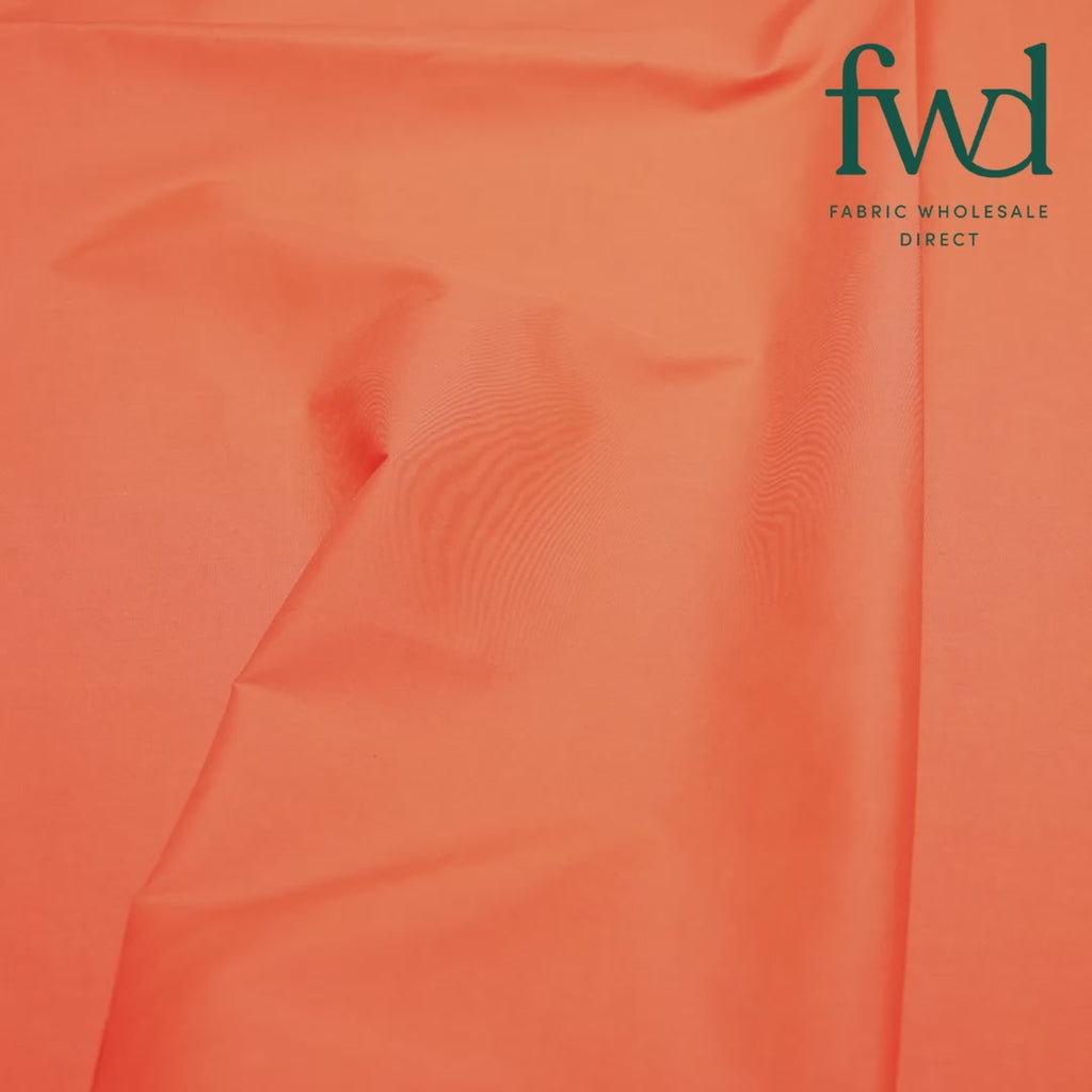 Cotton Polyester Broadcloth (44/45 Inch) Orange Fabric Video|SV571570