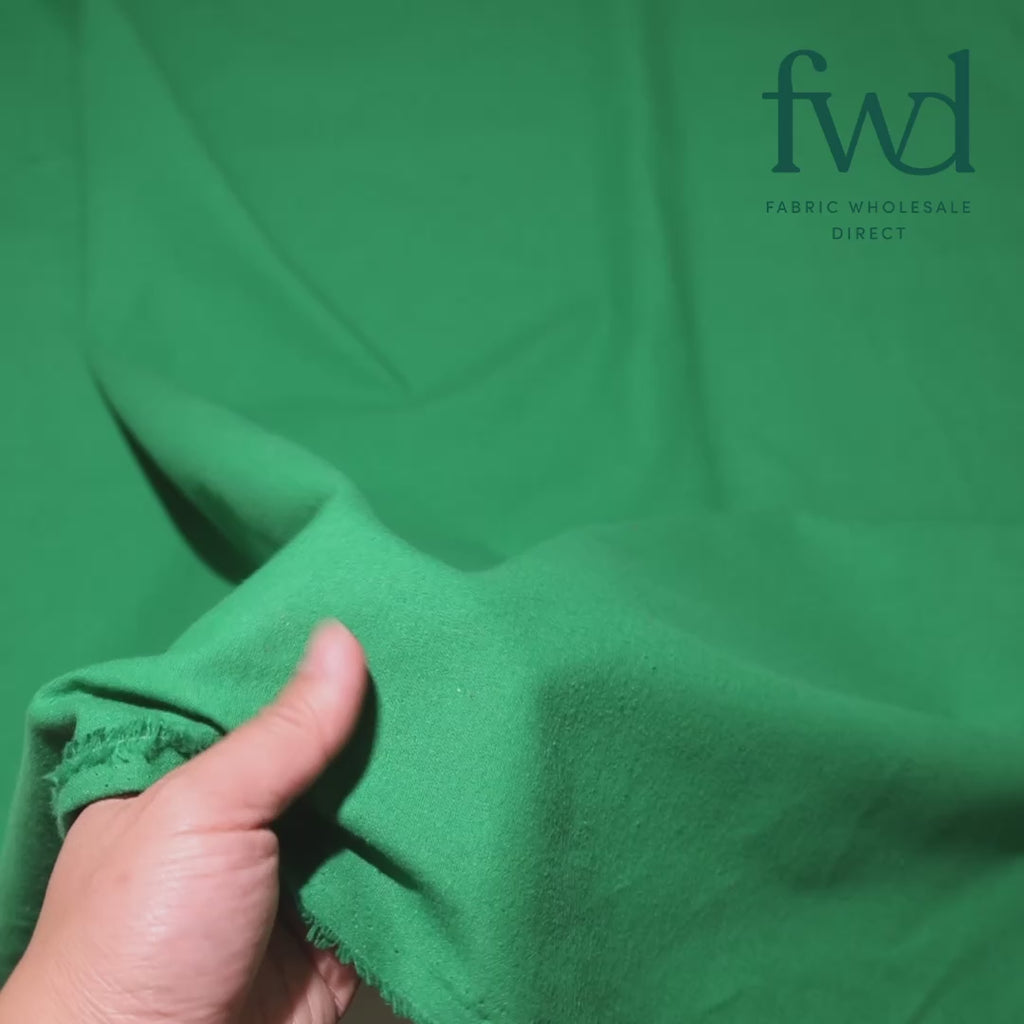 Cotton Flannel (5 Oz) Kelly Green Fabric Video|SV573545