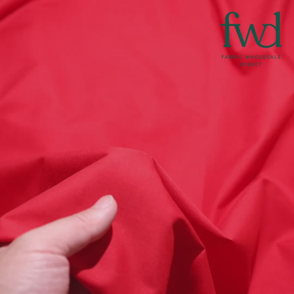 Cotton Polyester Broadcloth (44/45 Inch) Red Fabric Video|SV571572