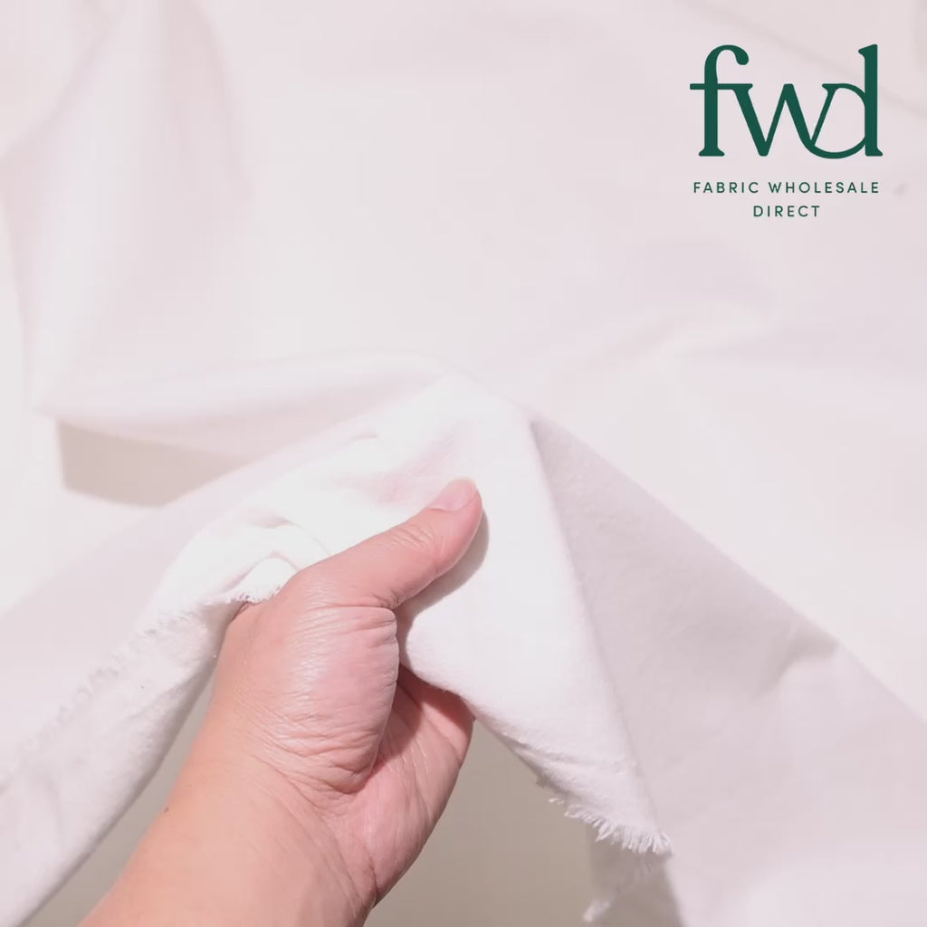 Cotton Flannel (5 Oz) White Fabric Video|SV573551