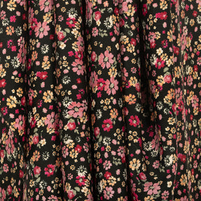 Coreopsis Crepe De Chine Print Fabric SV577814 Black 2