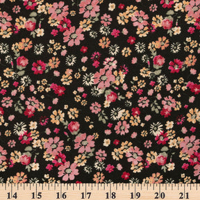 Coreopsis Crepe De Chine Print Fabric SV577814 Black 3