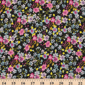 Iris Crepe De Chine Print Fabric SV577822 Black 3