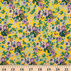 Iris Crepe De Chine Print Fabric SV577823 Yellow 3