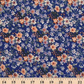 Iris Crepe De Chine Print Fabric SV577824 Royal Blue 3
