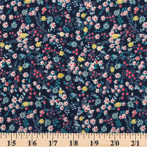 Pimpinella Crepe De Chine Print Fabric SV577826 Navy Blue 3